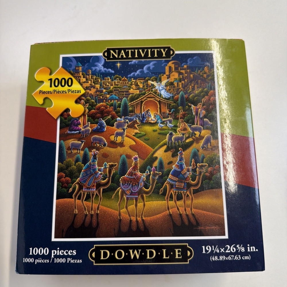 NIB Dowdle jigsaw puzzle, Nativity, art by Eric Dowdle, 1000 pcs 19 x 26 5/8